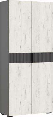 Шкаф двухстворчатый (800), Крафт белый/Графит