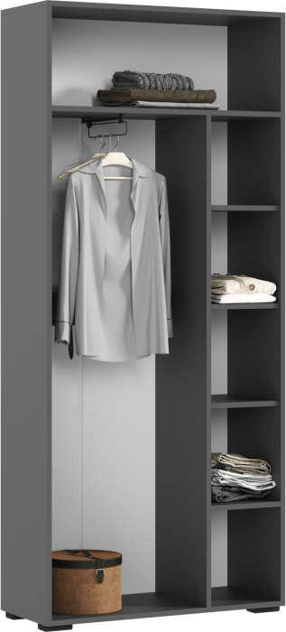 Шкаф двухстворчатый (800), Крафт белый/Графит