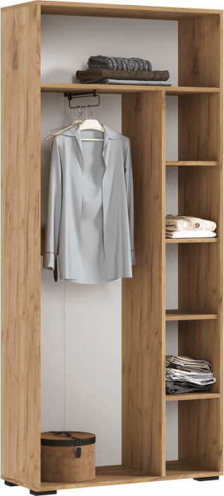 Шкаф двухстворчатый (800), Крафт белый/Графит