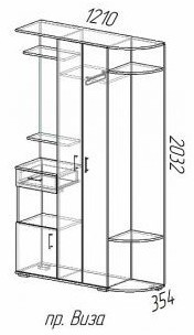 Прихожая Виза, венге/лоредо