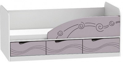 Кровать Бриз-4 80х160 Волна (Ирис/Белый/Правый)