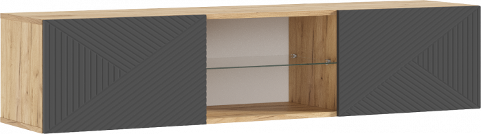 Флэш Тумба ТВ подвесная (Браш Графит, Дуб Крафт)