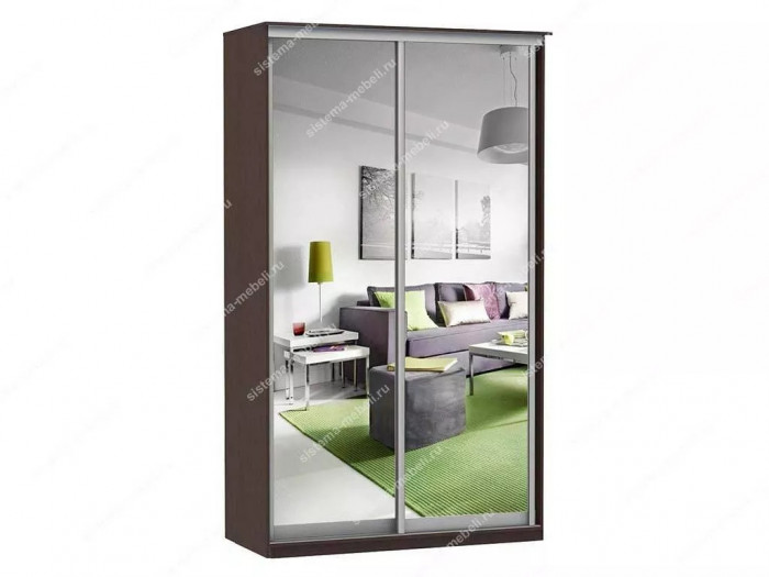 Шкаф купе Модерн 905х450 2-х дверный зеркальный венге