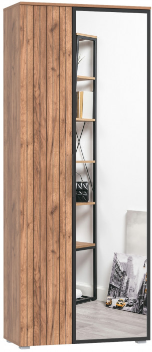 Гранд 13.226 Шкаф, цвет дуб крафт табачный, ШхГхВ 82х38,7х203,6 см., универсальная сборка