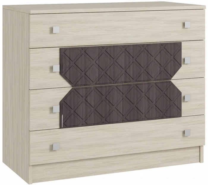 Модульная спальня Николь, композиция 1, Ясень Шимо/Лиственница темная