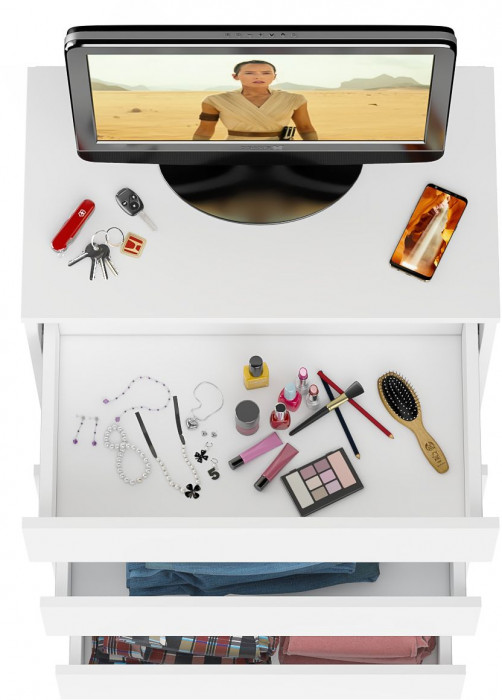 Мори Комод МК700.5, цвет белый, ШхГхВ 70,4х41х114 см.