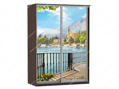 Шкаф купе Модерн 1490х600 2-х дверный 2-х секционный фотопечать №4 венге