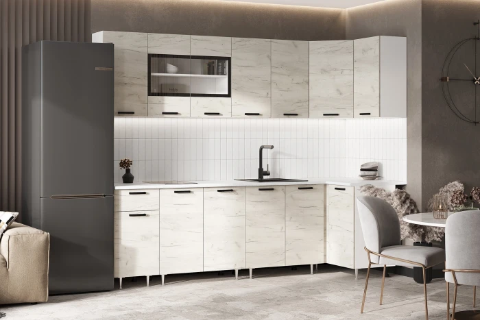 ЛДСП Кухня Рио NEW 2,6х1,0м дуб крафт белый (антарес)