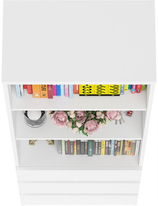 Мори Стеллаж МСТ600.3, цвет белый, ШхГхВ 60,4х35,4х179,6 см.