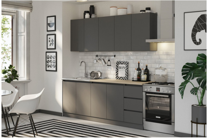 Кухня ЛДСП Челси 2000 (графит)