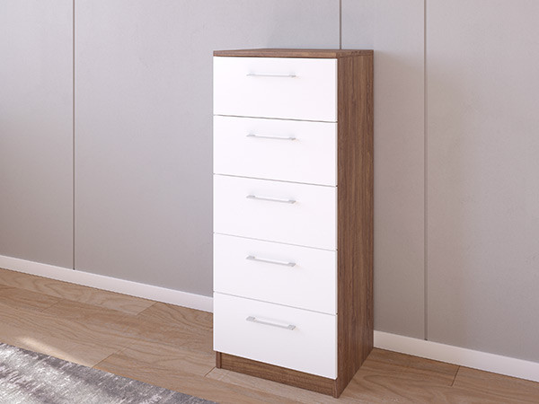 Комод 02/23 45х40х110 Морское Дерево Винтаж/Белый