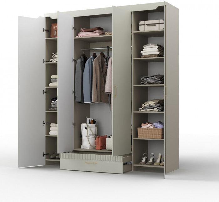 Шкаф 4-х дверный с ящиком 