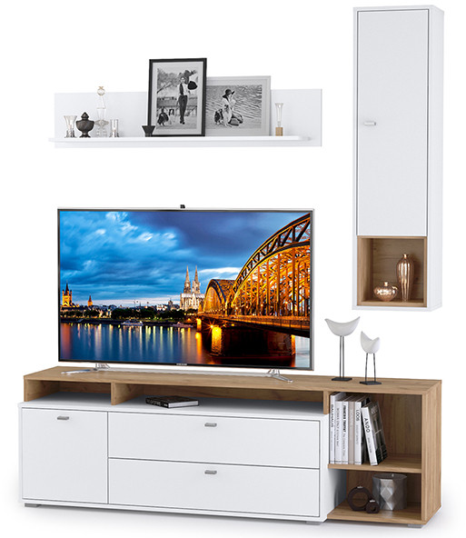 Бэль № 02, цвет дуб крафт золотой/белый премиум, ШхГхВ 171х43х180 см., НЕ универсальная сборка