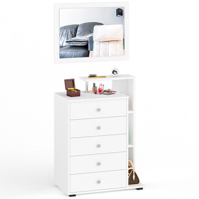 Камелия Комод + Зеркало, цвет белый, ШхГхВ 80х46,8х178 см., НЕ универсальная сборка