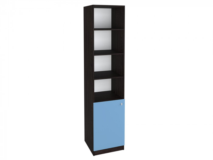 Шкаф-пенал закрытый 1/3 Венге/Голубой