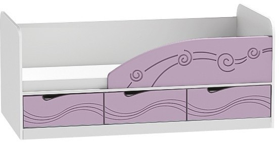 Кровать Бриз-4 80х160 Волна (Антарктида/Белый/Правый)