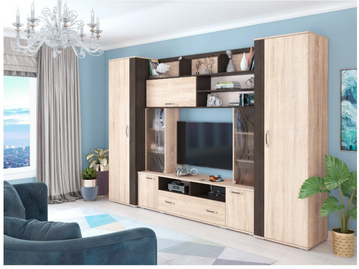 Гостиная Оскар-18, композиция 1, сонома/венге