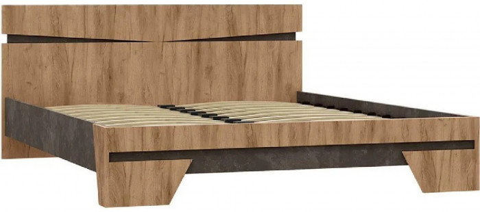 Соренто Кровать 160 (Дуб Крафт / Бетон)