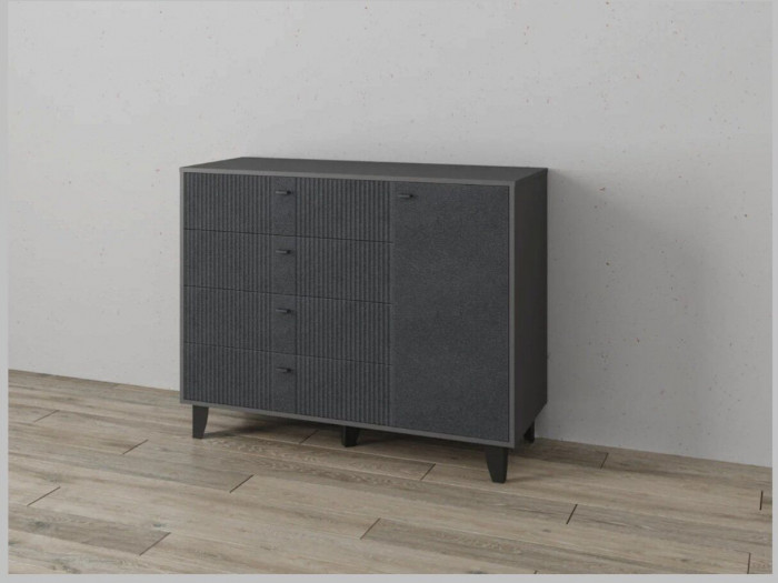 Комод Катрин-13 графит/гранит лофт