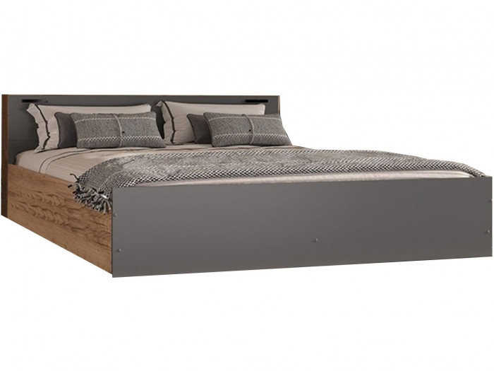 Кровать 160, дуб крафт/графит