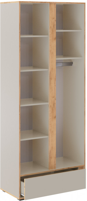 Шкаф 2-х створчатый Асцелла, Кашемир/Крафт золотой