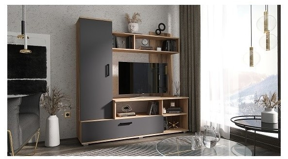 Гостиная Мини ЛДСП (Дуб крафт/ Графит)