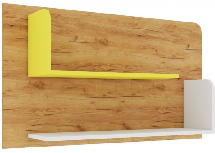 Дастин Полка навесная Дуб Крафт золотой / Белая Аляска / Желтый шафран