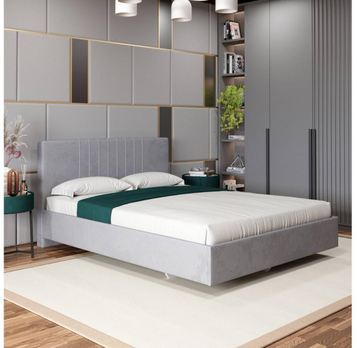 Кровать с латами Соло 140*200, Серый