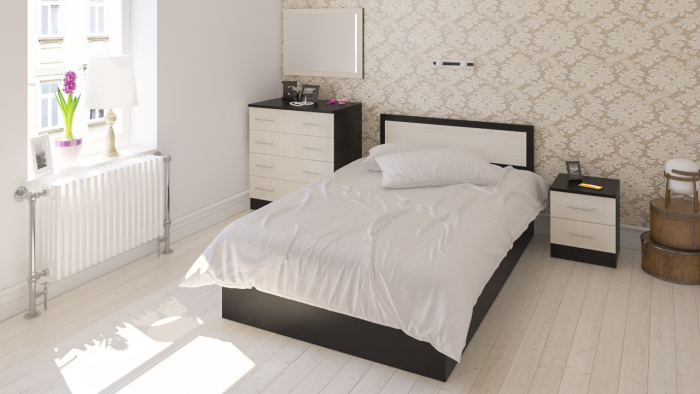 Фиеста Тумба прикроватная, цвет венге/дуб лоредо, ШхГхВ 40х42х47 см.