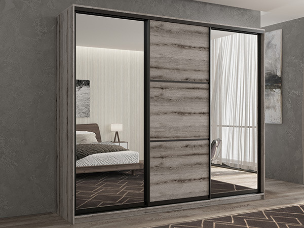 Шкаф-купе Кааппи 3 Эвок Окаменелый 230х45х230 см