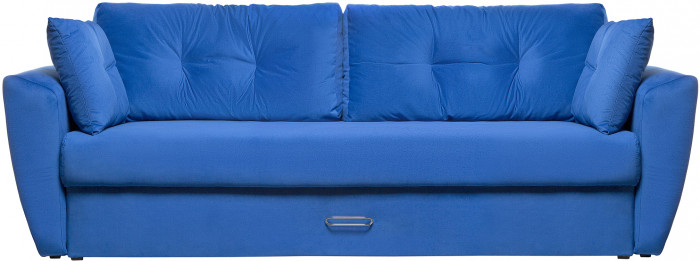 Диван-еврокнижка Амстердам Люкс, 160х195, пружинный блок, велюр синий