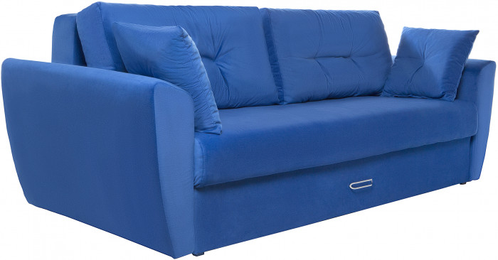 Диван-еврокнижка Амстердам Люкс, 160х195, пружинный блок, велюр синий