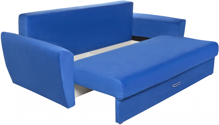 Диван-еврокнижка Амстердам Люкс, 160х195, пружинный блок, велюр синий