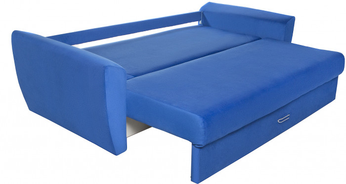 Диван-еврокнижка Амстердам Люкс, 160х195, пружинный блок, велюр синий