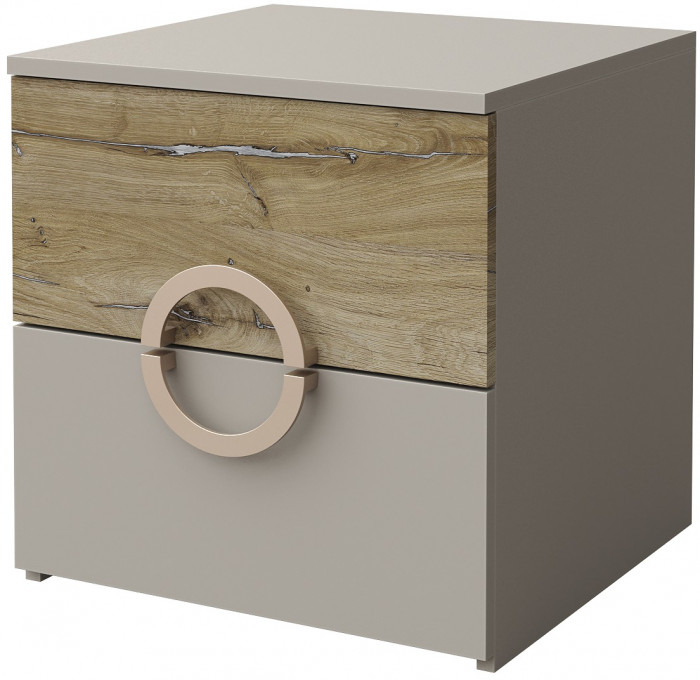 Прикроватная тумба "Виола" - Персидский жемчуг/Дуб Флагстафф песочный