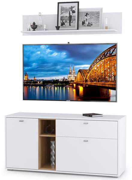 Бэль № 06, цвет дуб крафт золотой/белый премиум, ШхГхВ 131,4х43х180 см., НЕ универсальная сборка