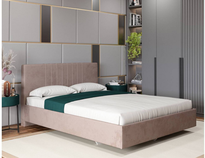 Кровать с латами Соло 140*200, Коричневый, бежевый