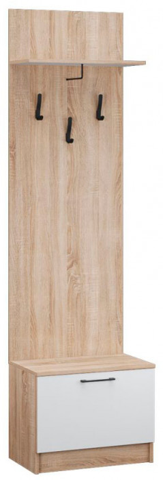 Прихожая Денвер тумба с вешалкой дуб сонома/белый