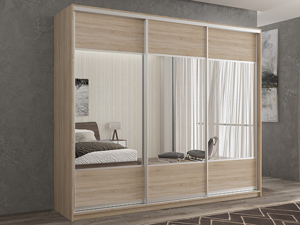 Шкаф-купе Кааппи 6 Сонома Светлый 210х45х230 см