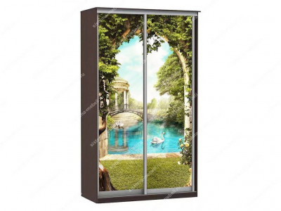 Шкаф купе Модерн 1190х450 2-х дверный фотопечать №3 венге