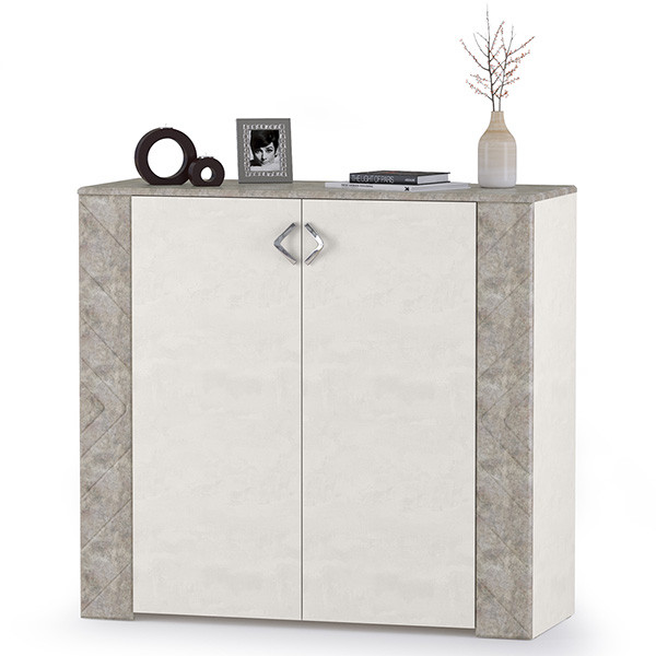 Амели Комод 13.107, цвет шёлковый камень/бетон чикаго беж, ШхГхВ 108х41,3х100,3 см.