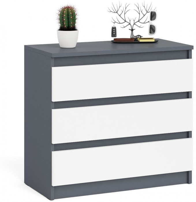 Мори Комод МК800.1, цвет графит/белый, ШхГхВ 80,4х41х73 см.