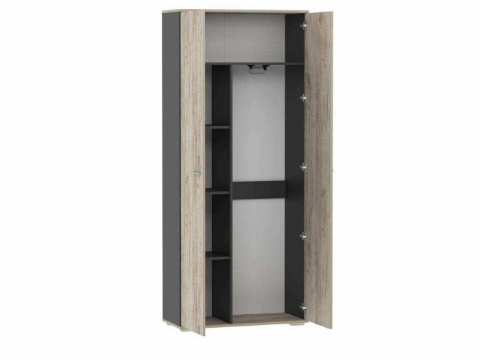 НМ 040.42 Шкаф для одежды Санти Антрацит/Дуб крафт серый