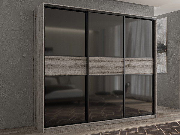 Шкаф-купе Кааппи 12 Эвок Окаменелый 260х45х230 см