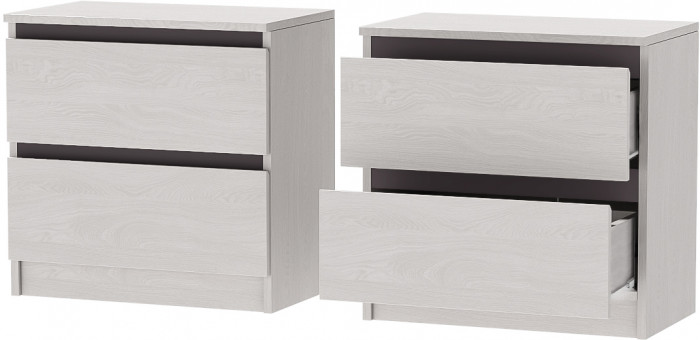 Кэт-1 Тумба 2-Ящика, Ясень анкор светлый/Графит