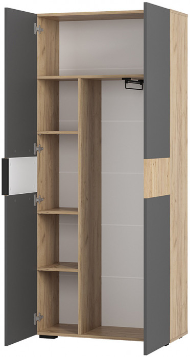 Шкаф 2-х створчатый "Сандра" ШК-04 Крафт/Графит/Тортуга (M27)