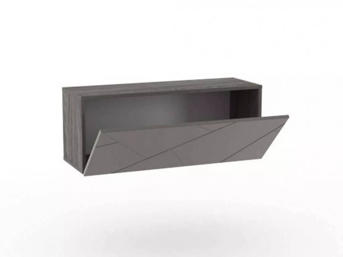 НМ 014.21-01 Шкаф навесной Summit / ясень анкор тёмный / графит софт (открывание вниз)