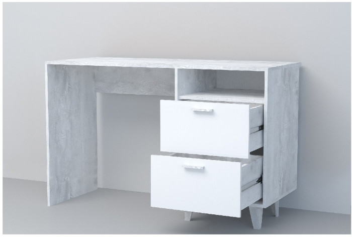 Эго Стол Ст-3 НГ (Глянец Белый/Бетон Светлый)