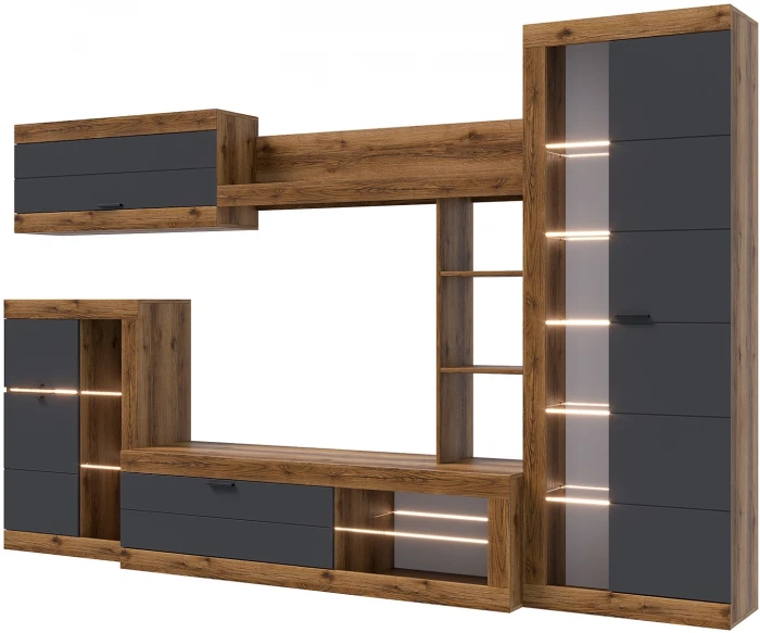 Прага Модульная Гостиная, вариант №4, делано/Графит