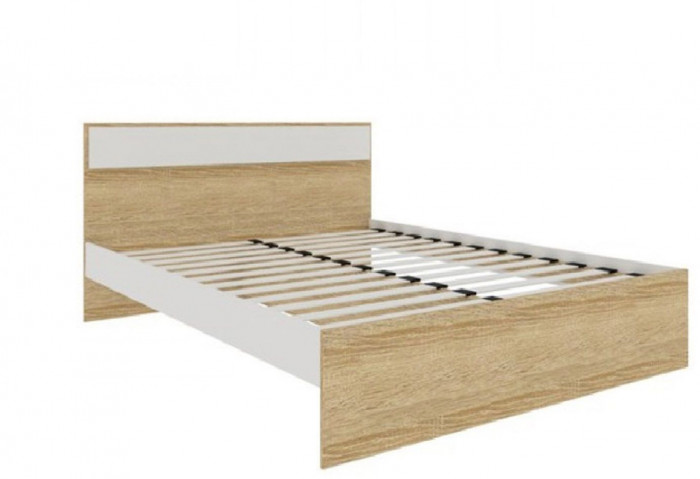 NEXT 73 Кровать двуспальная 1600 Белый / Дуб Сонома